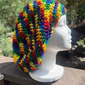 Handmade Multicolor Crochet Slouchy Beanie